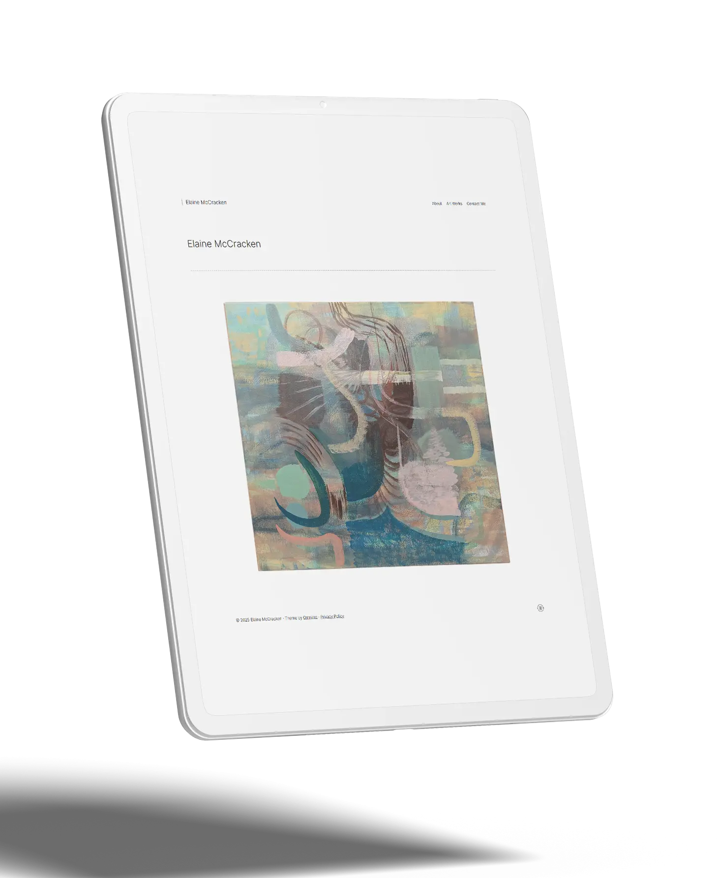 FES theme artist website on tablet